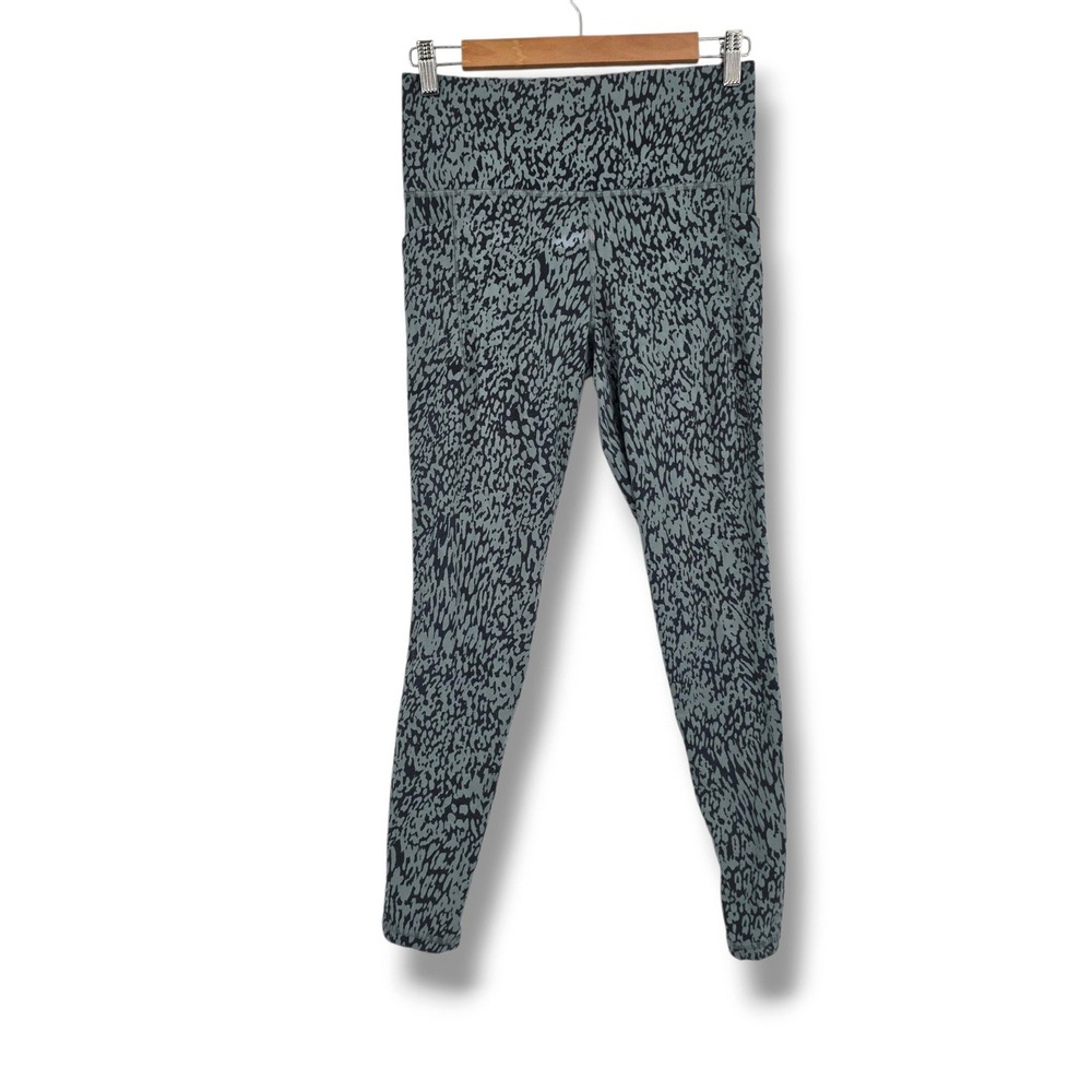 Athleta Salutation Stash High Rise Leggings Sage Green Animal Print Pockets